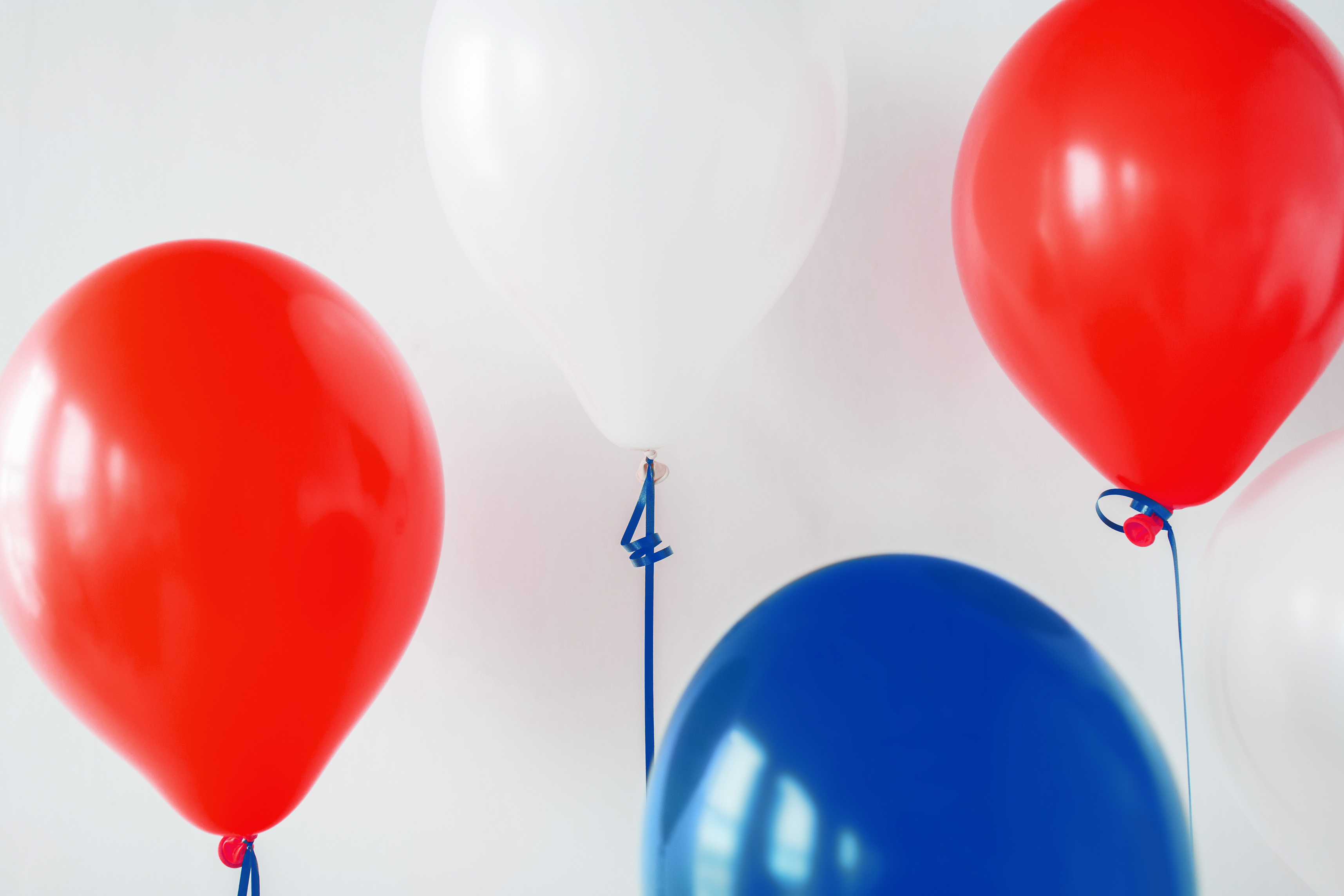 Party Decoration with Red, White and Blue Balloons